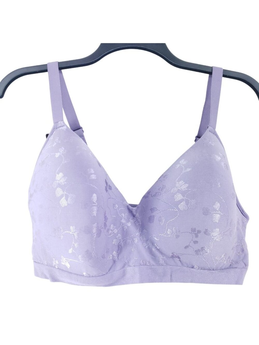Bali Comfort Revolution Wirefree Bra 3XL Purple Floral Adjustable Straps Back Cl